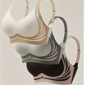 Seamless Comfort Bra Set - Black, Gray, Cream fits 38B, 36C & 34D